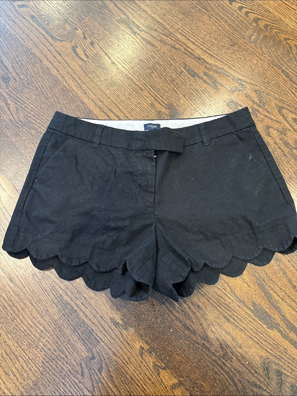J. Crew Black Scallop Hem High-Waist Shorts 12 woman’s shorts